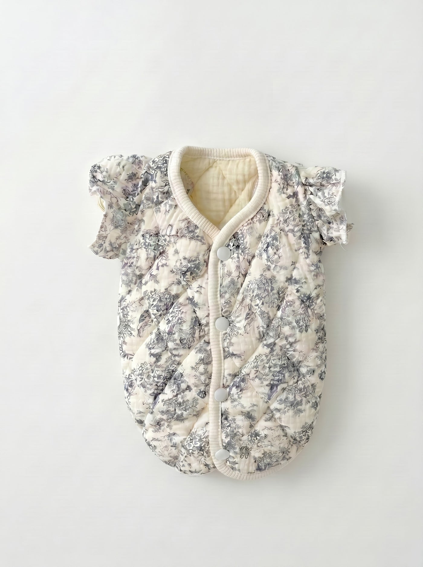 Lady Di dog vest in white flat lay – Malpetit
