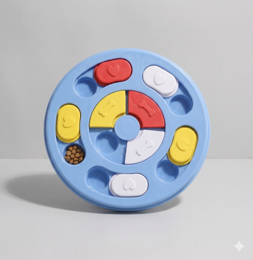 Interactive treat puzzle toy with treats in compartments – Malpetit