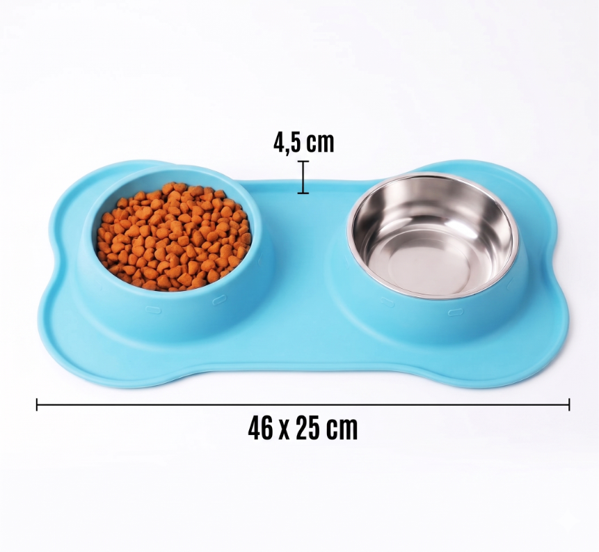 Double travel bowl set dimensions 46 x 25 cm – Malpetit