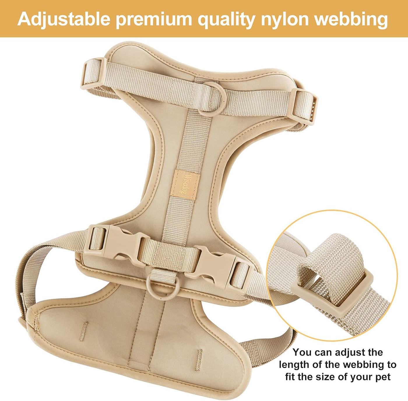 Beige harness adjustable nylon webbing feature – Malpetit