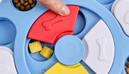 Sliding flap on interactive treat puzzle reveals treats – Malpetit