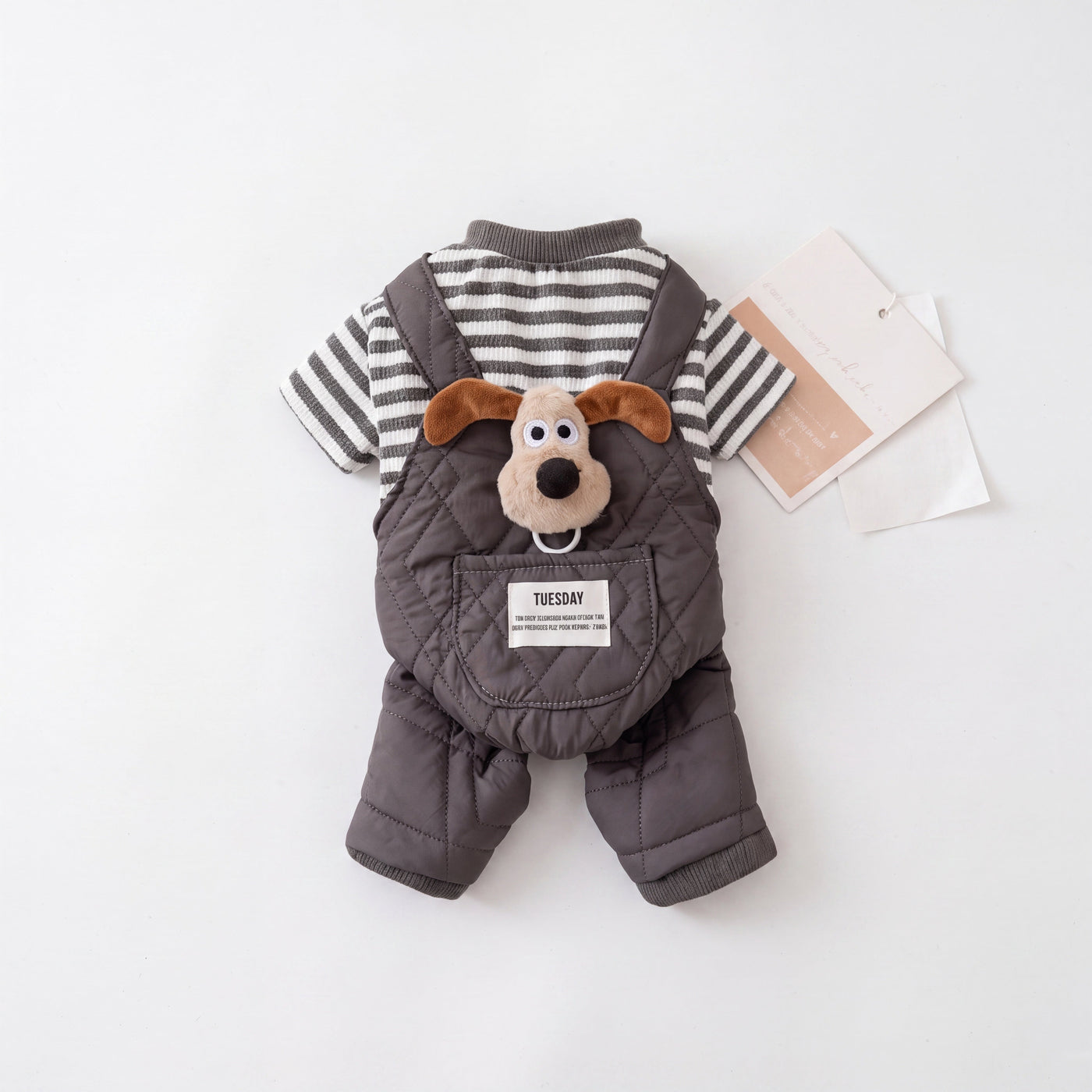 Baby Pluto dog suit grey with TUESDAY pocket detail – Malpetit