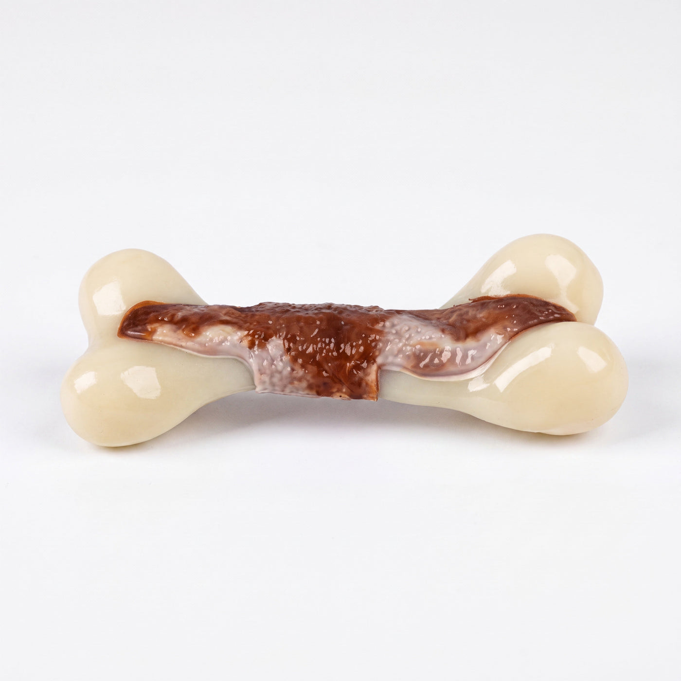 Beef-scented bone chew toy product close-up – Malpetit
