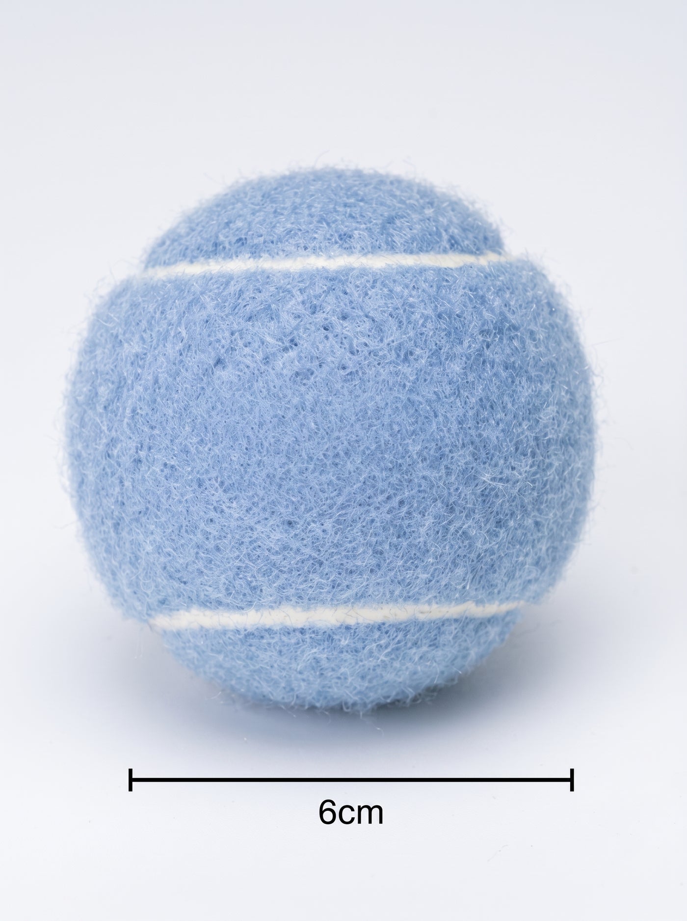 Blue tennis ball dog toy with 6cm size reference – Malpetit