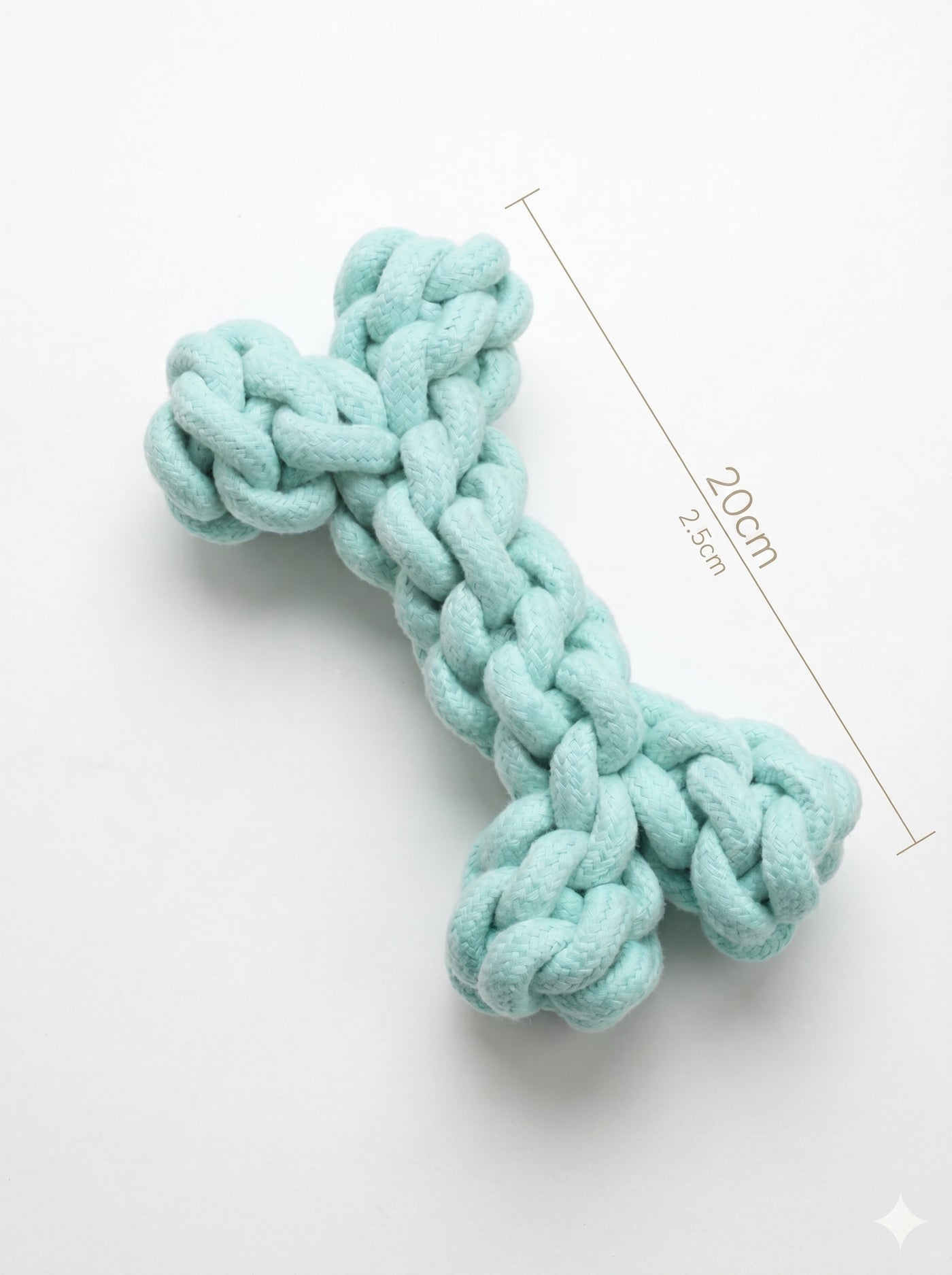 Cotton rope bone dog toy size reference – Malpetit
