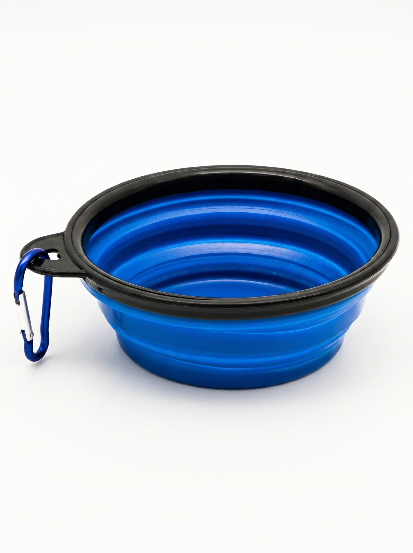 Blue foldable travel bowl with carabiner clip – Malpetit