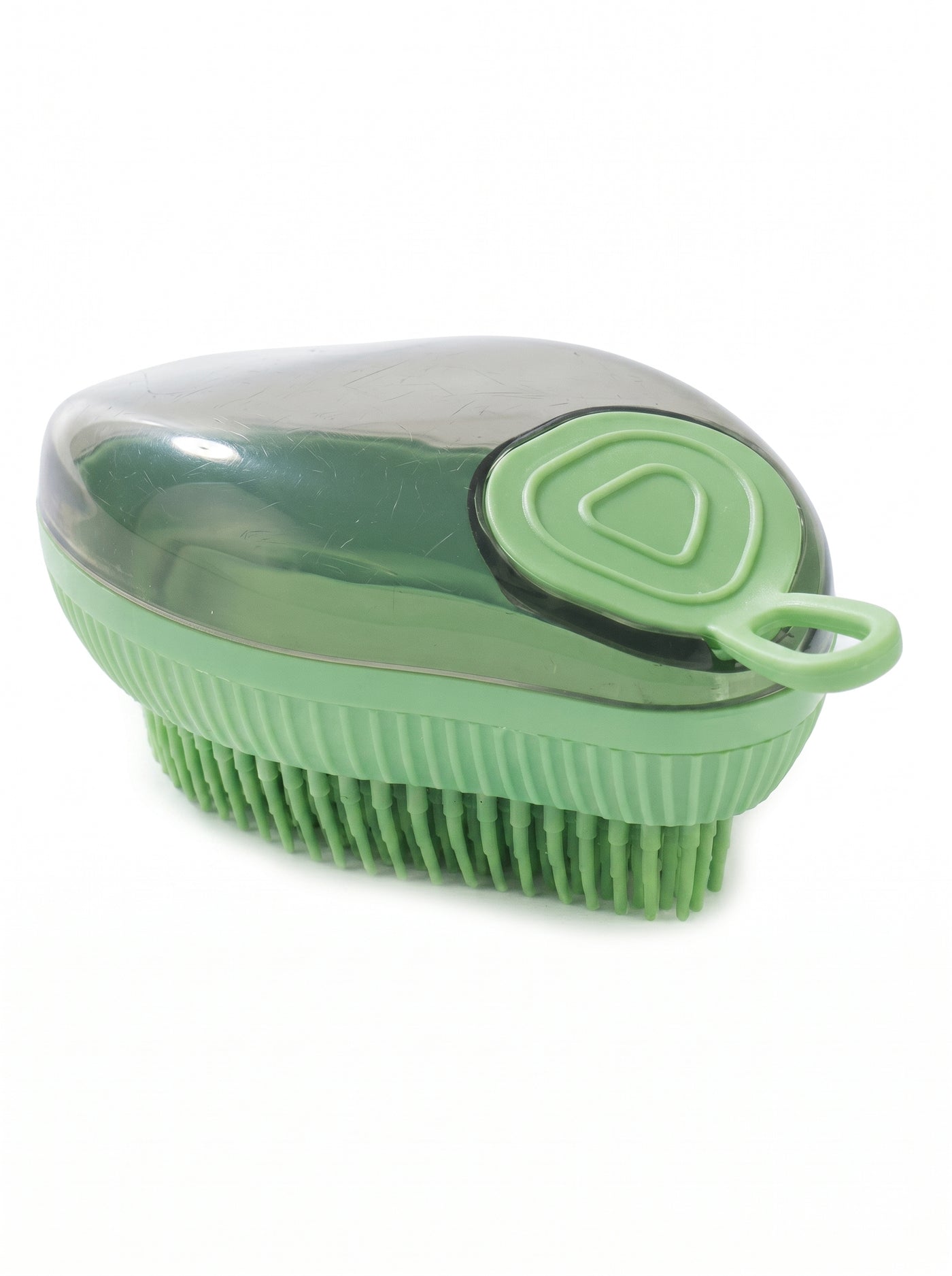 Green soft massage bath brush product close-up – Malpetit