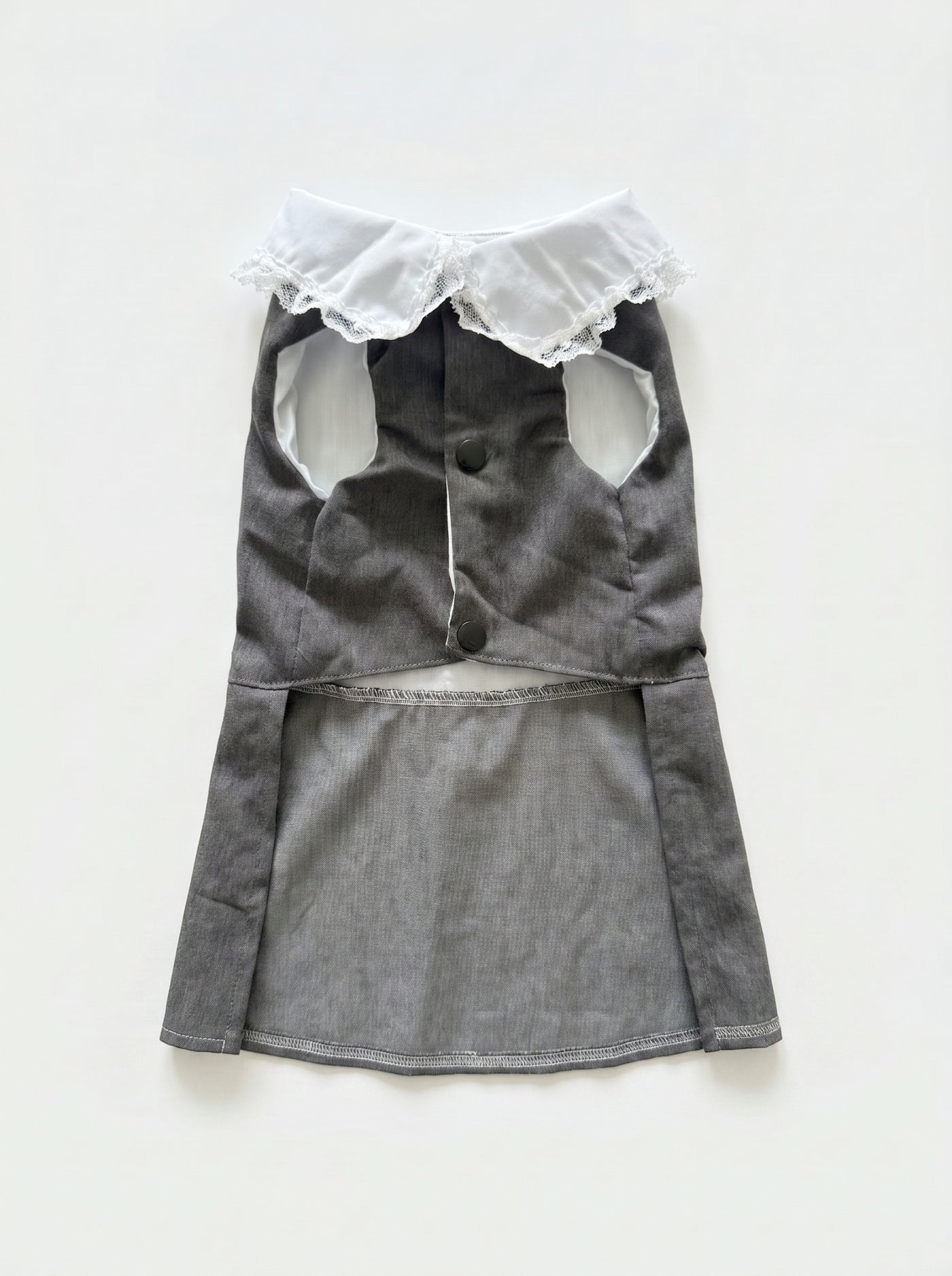 Miu Paw dog dress in grey back flat lay – Malpetit