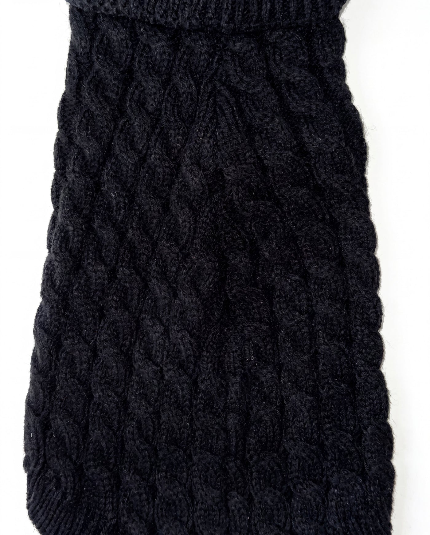 Warm Knit dog turtleneck in black flat lay – Malpetit
