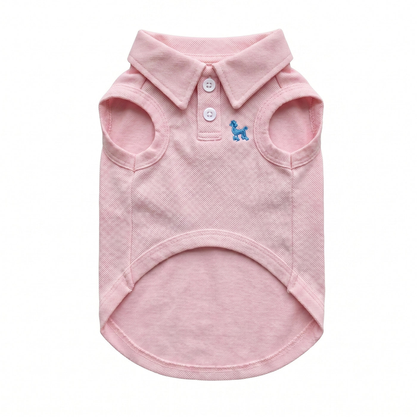 Preppy Polo dog polo shirt in baby pink flat lay – Malpetit
