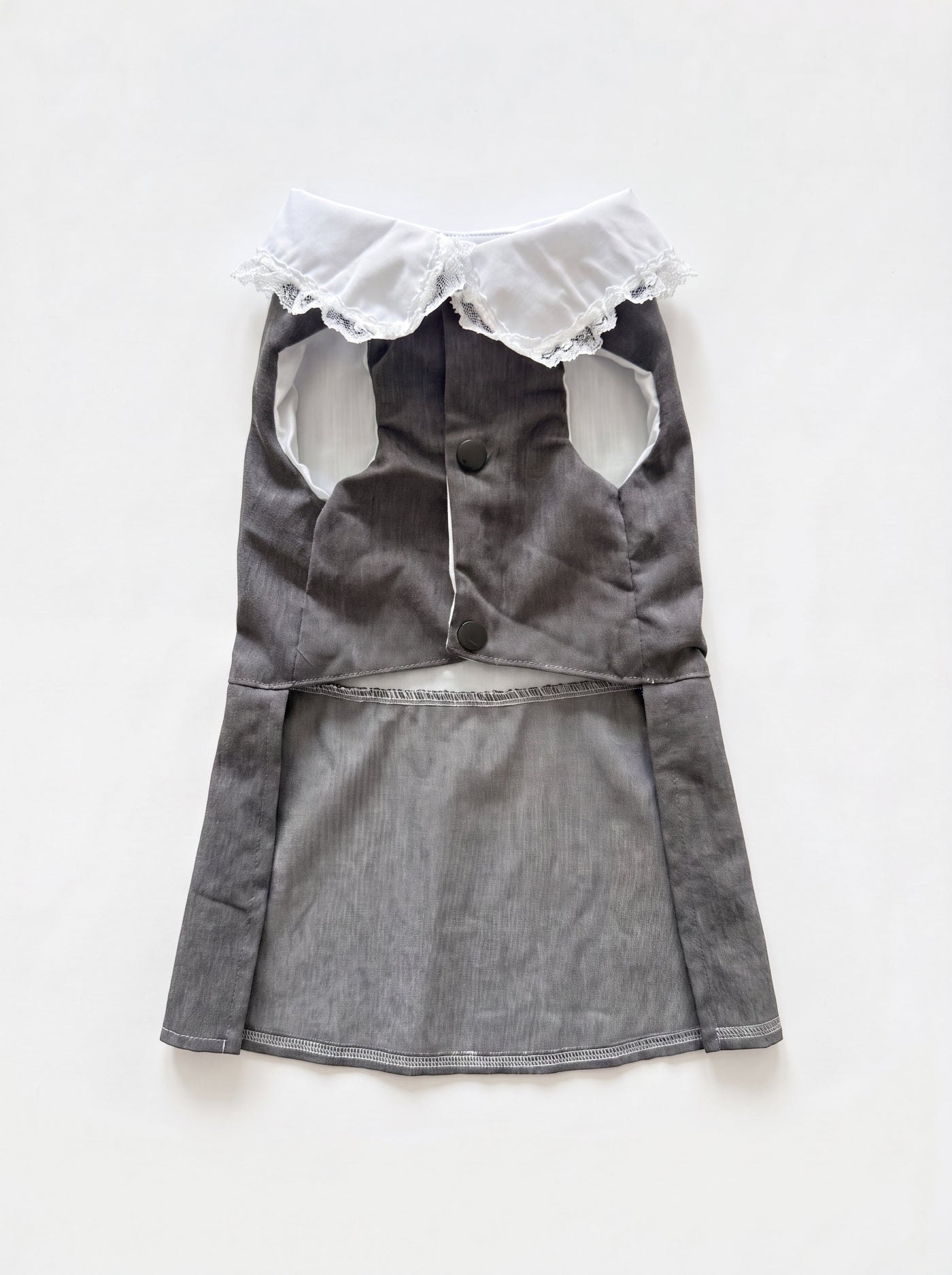Miu Paw dog dress in grey back flat lay – Malpetit