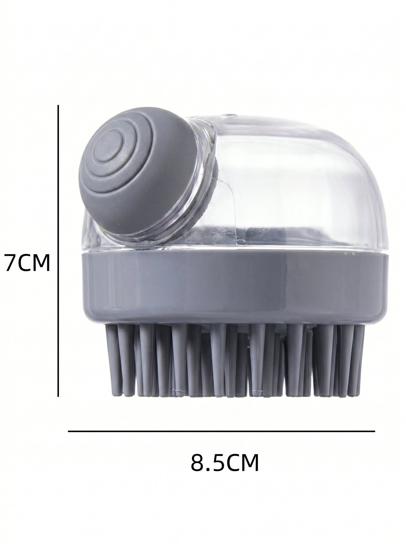Grey silicone bath brush size diagram 7 by 8.5 cm – Malpetit
