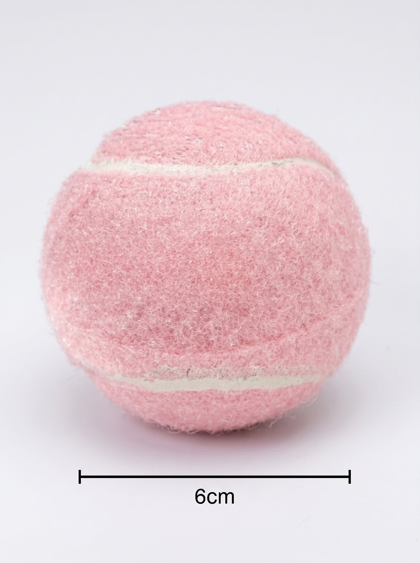 Pink tennis ball dog toy with 6cm size reference – Malpetit