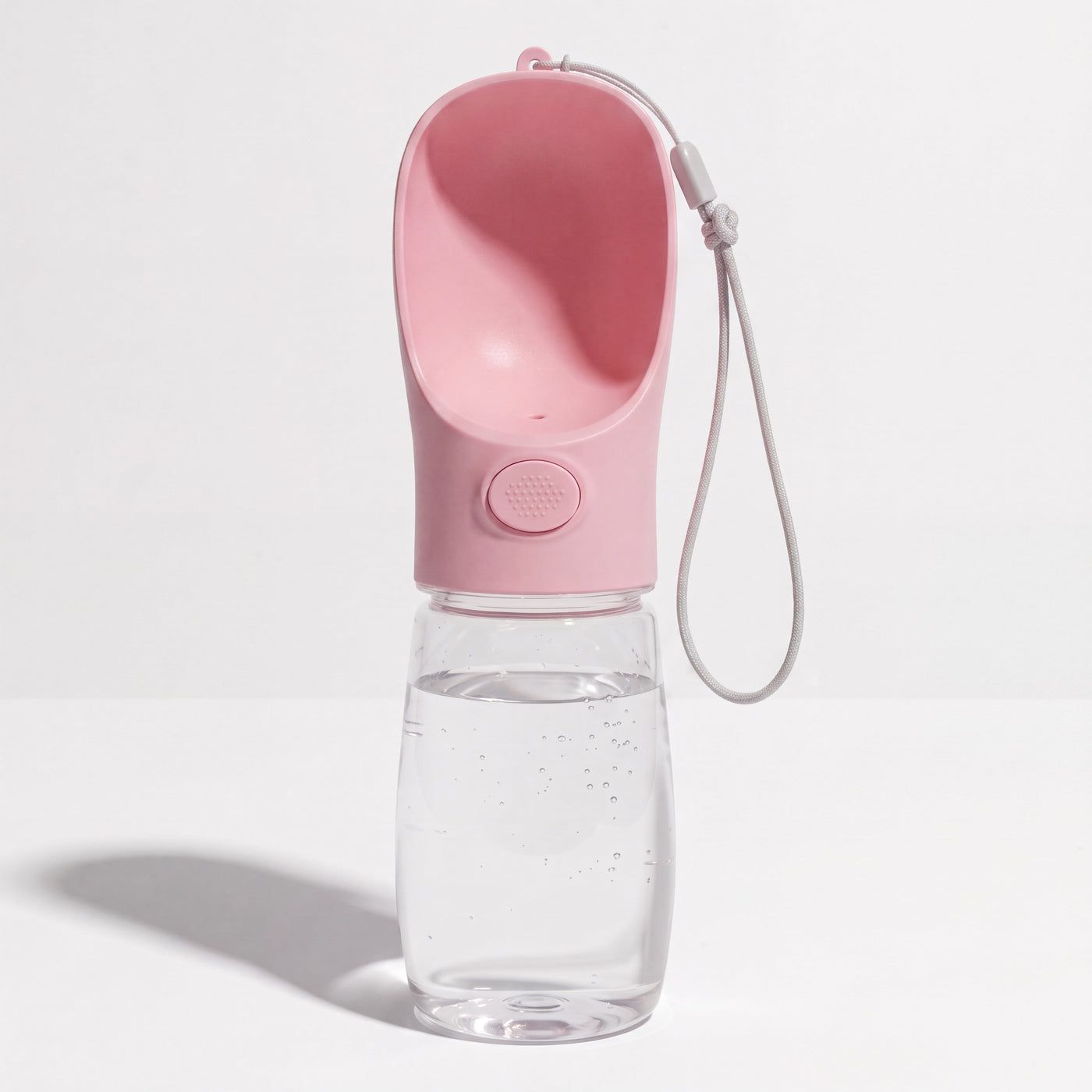 Portable pink dog water bottle 450ml with built-in bowl dispenser – Malpetit