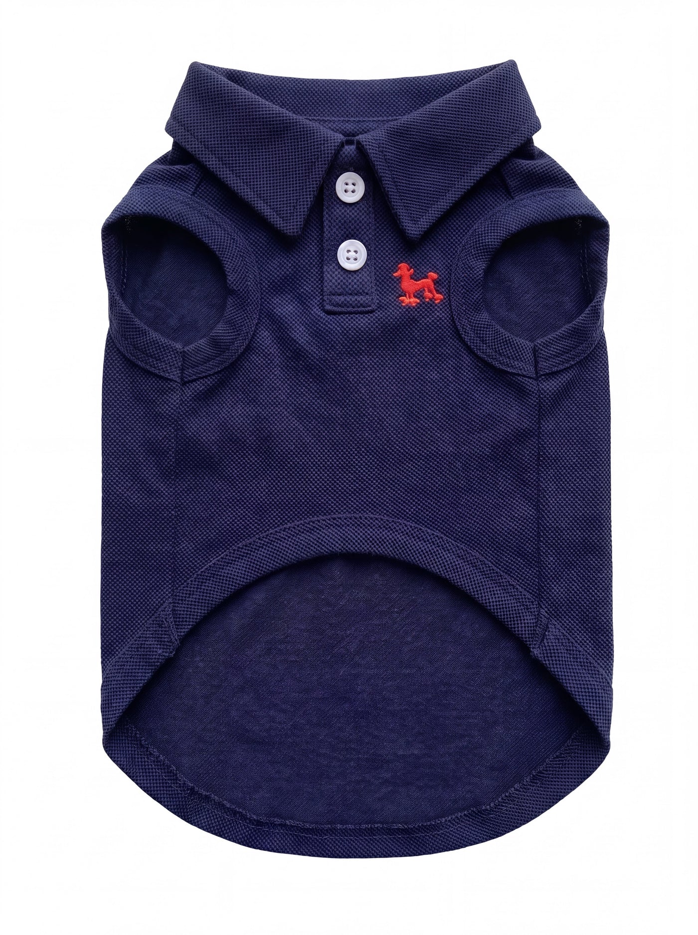 Preppy Polo dog polo shirt in navy blue flat lay – Malpetit