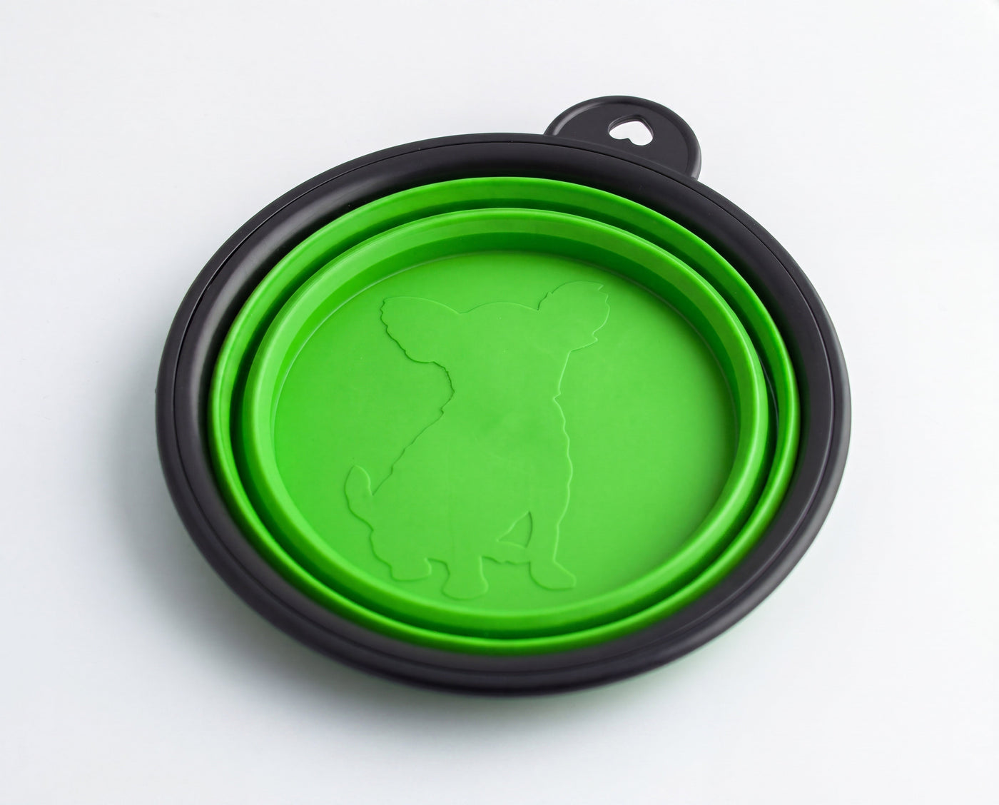Foldable travel bowl top view with dog silhouette – Malpetit
